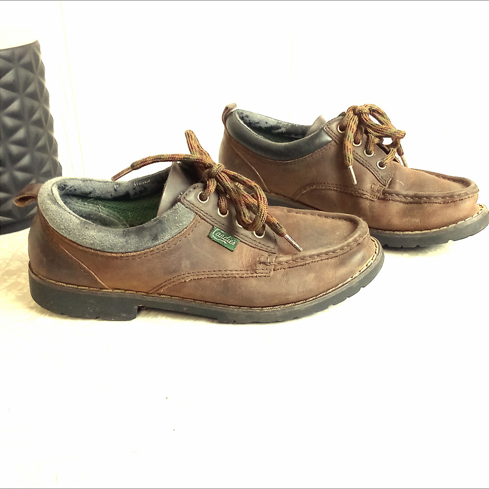 Brown Leather Lace Up Loafers Flats Casual Dress